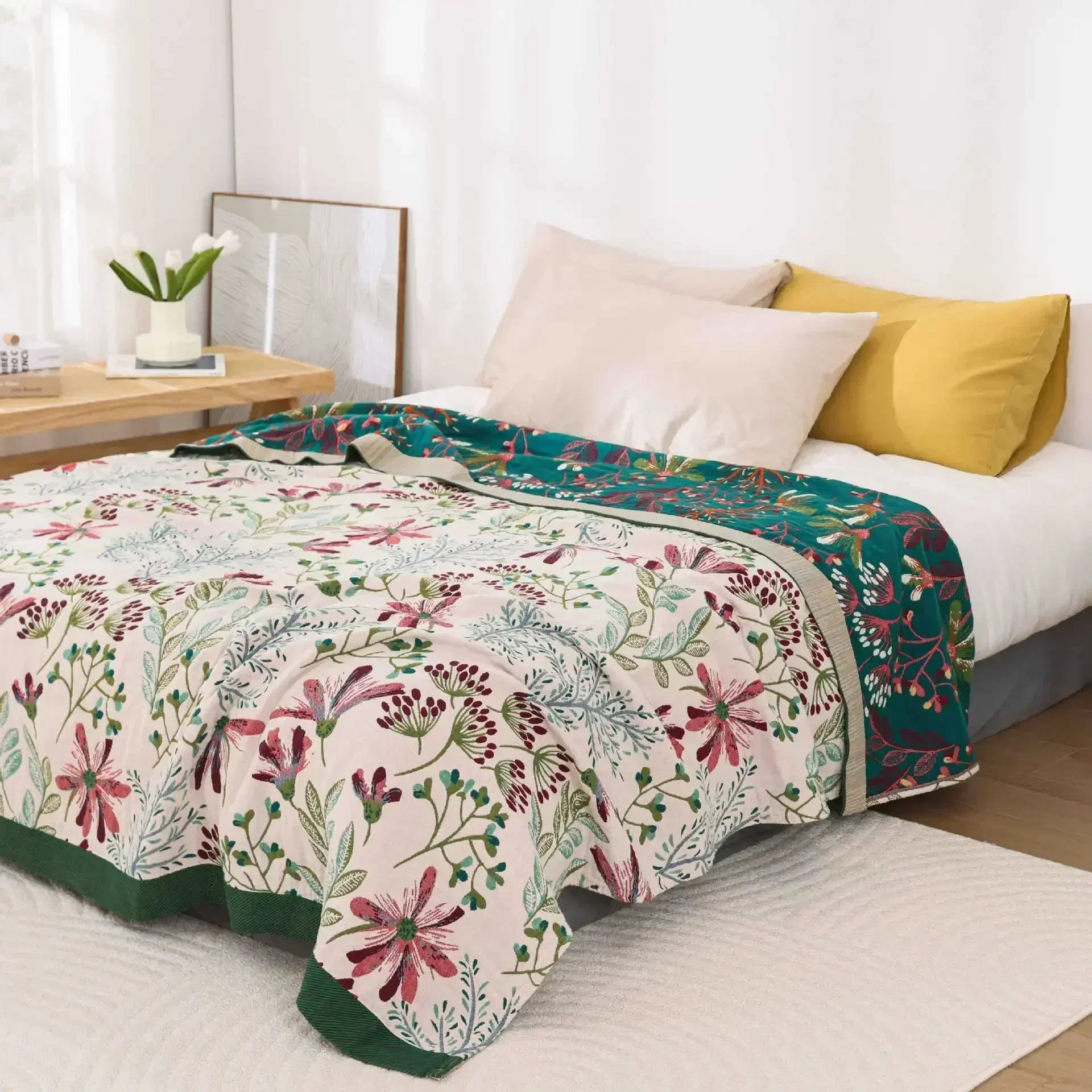 Botanical Harmony Cotton Blanket