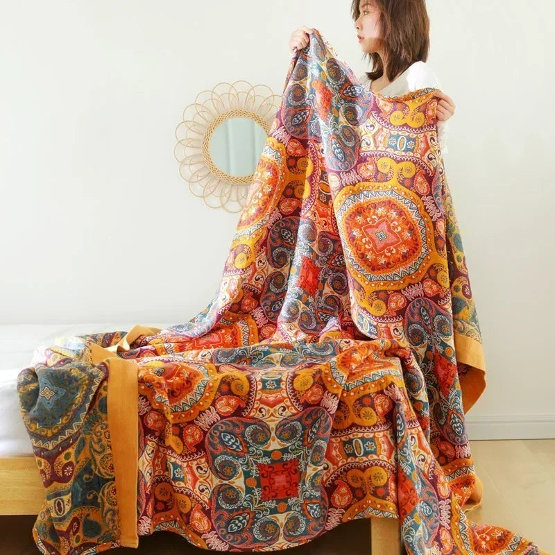 Bohemian Mosaic Cotton Blanket