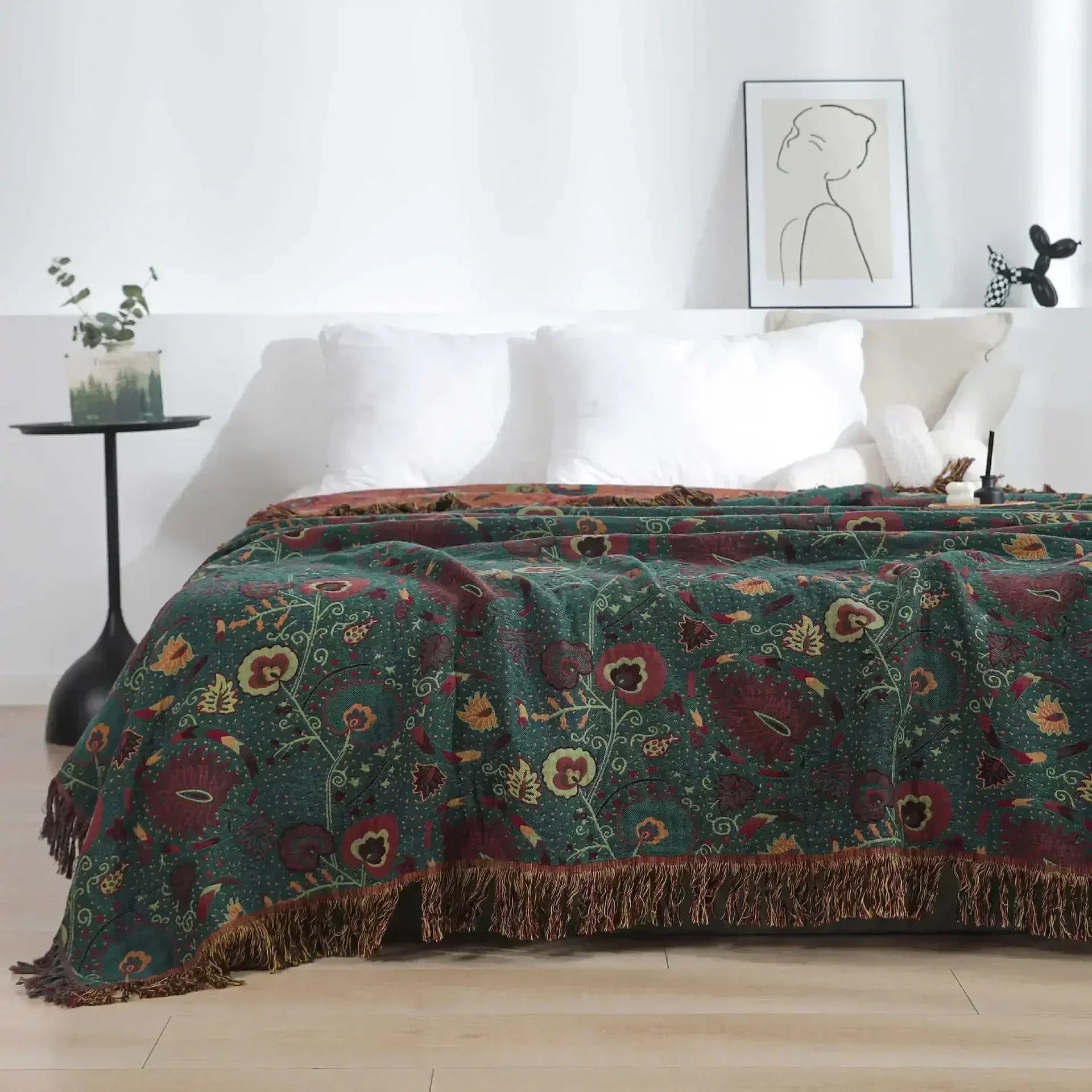 Emerald Garden Reversible Cotton Blanket