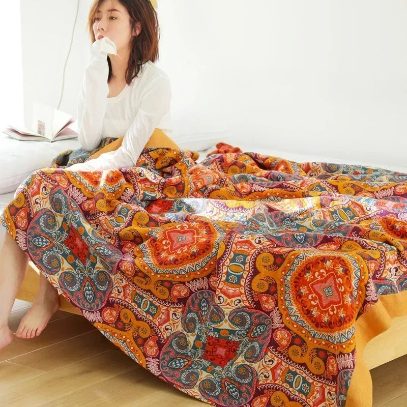 Bohemian Mosaic Cotton Blanket