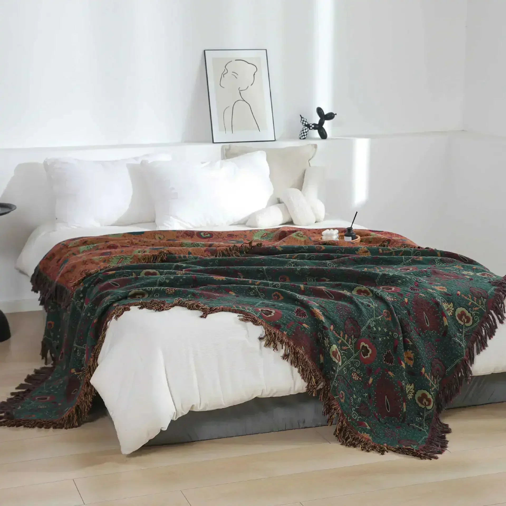 Emerald Garden Reversible Cotton Blanket