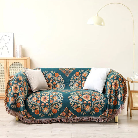 Nordic Meadow Reversible Cotton Blanket